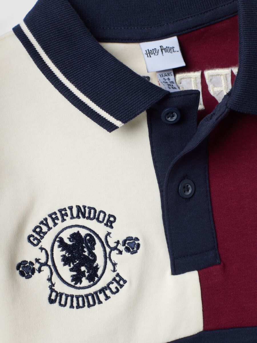 Polo multicolor in puro cotone a maniche lunghe e stampe Harry Potter_2