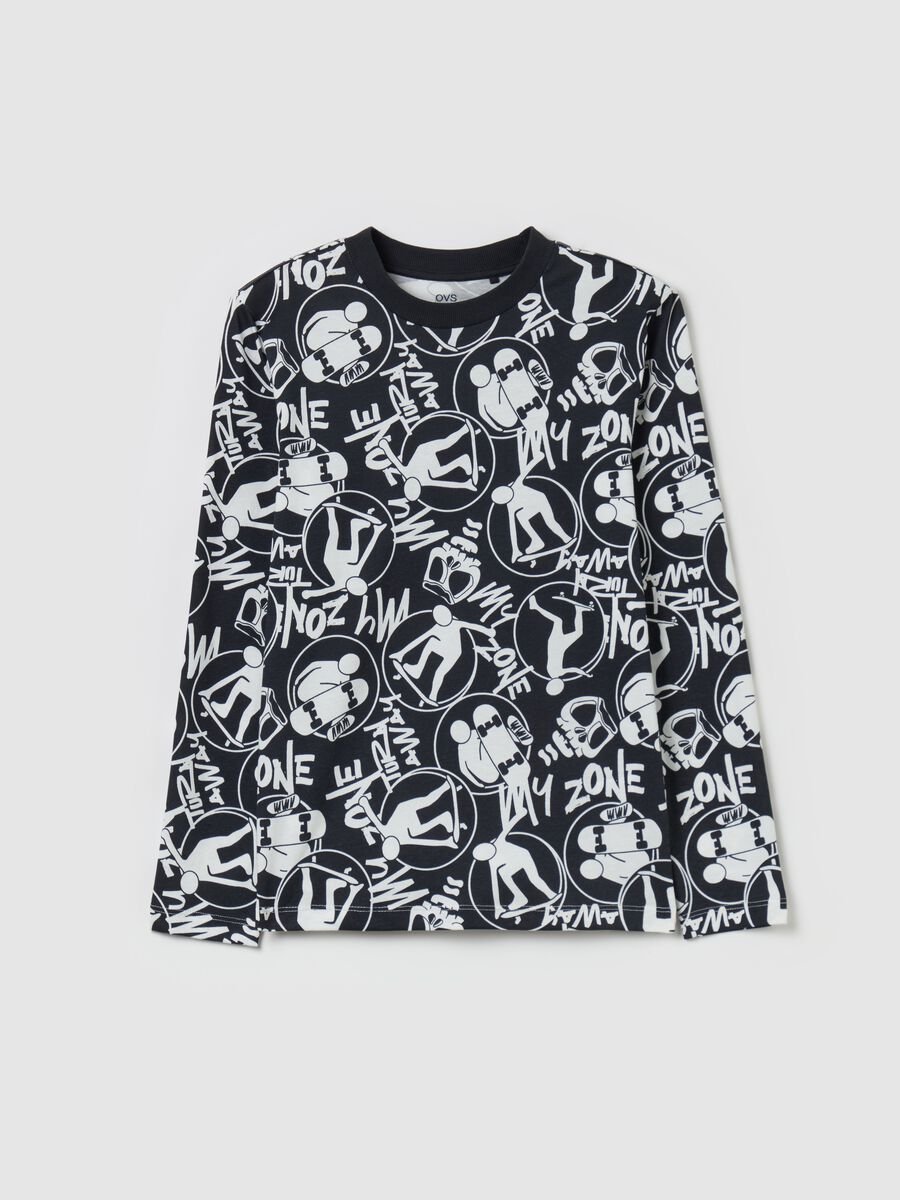 T-shirt with long sleeves and all-over print_3