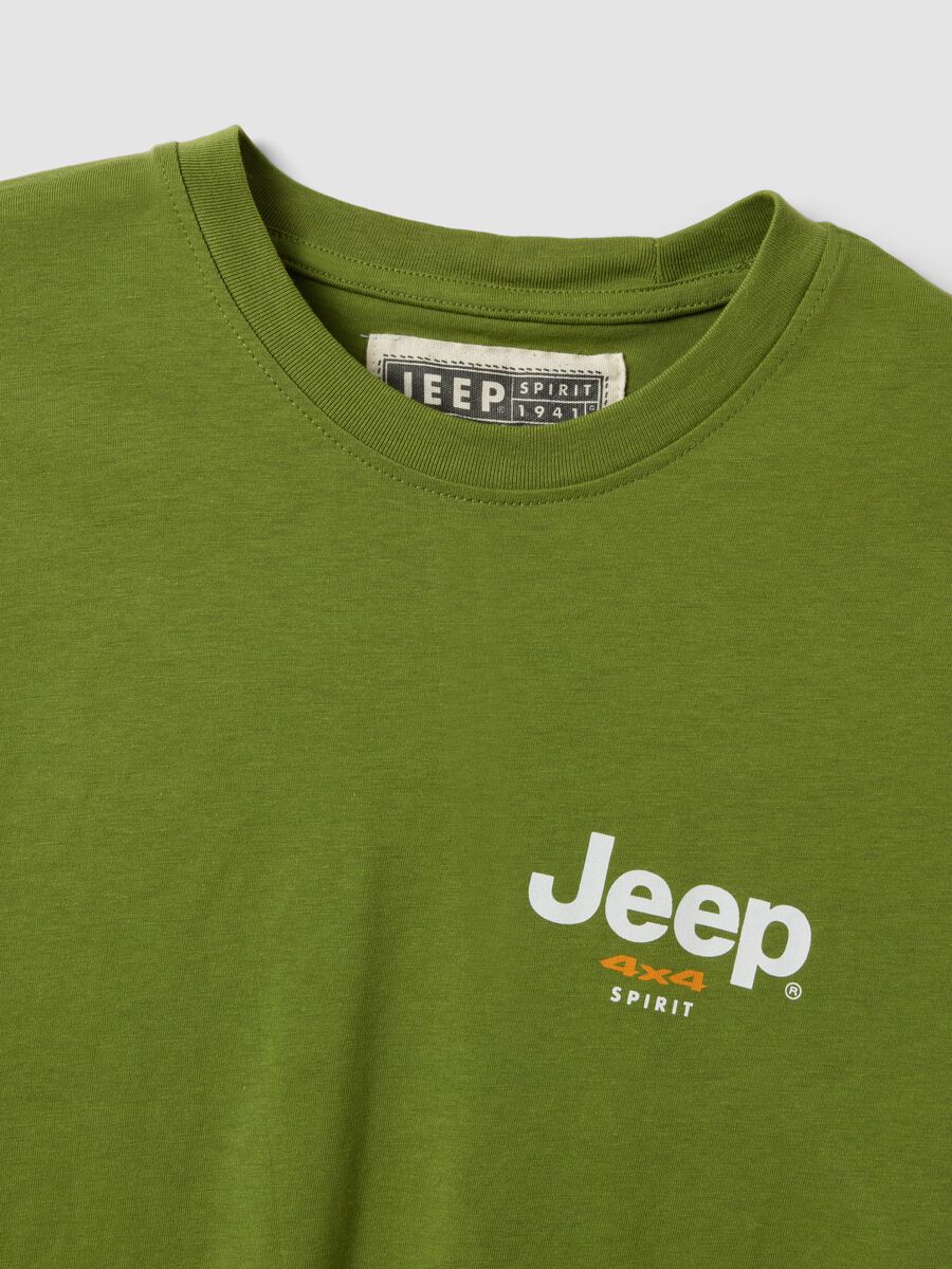 Gr&uuml;ne T-Shirt aus reiner Baumwolle im Regular Fit mit Druck_5