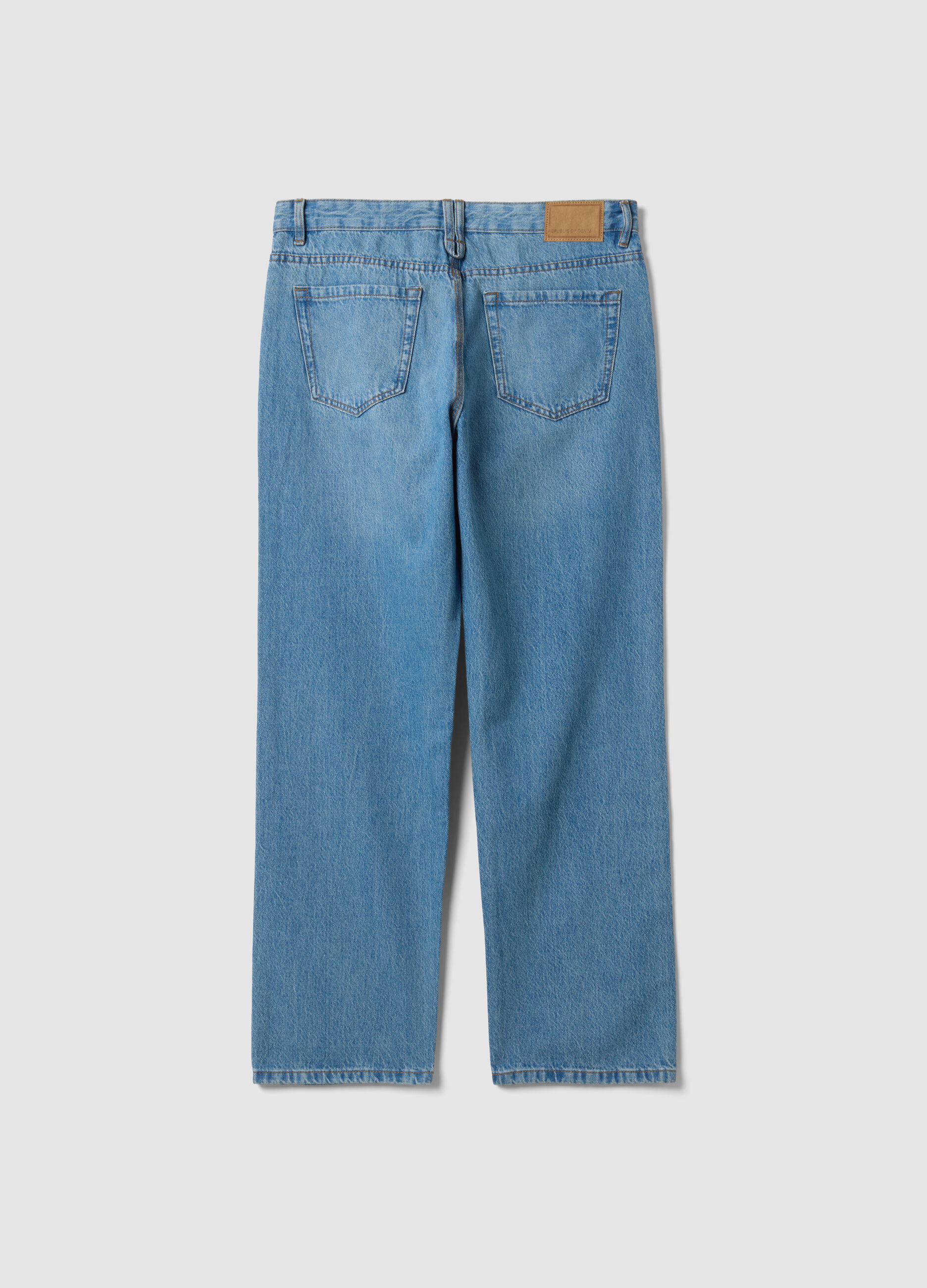Jeans denim in puro cotone relaxed fit