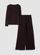 Pigiama marrone in misto viscosa elasticizzata con girocollo regular fit_2