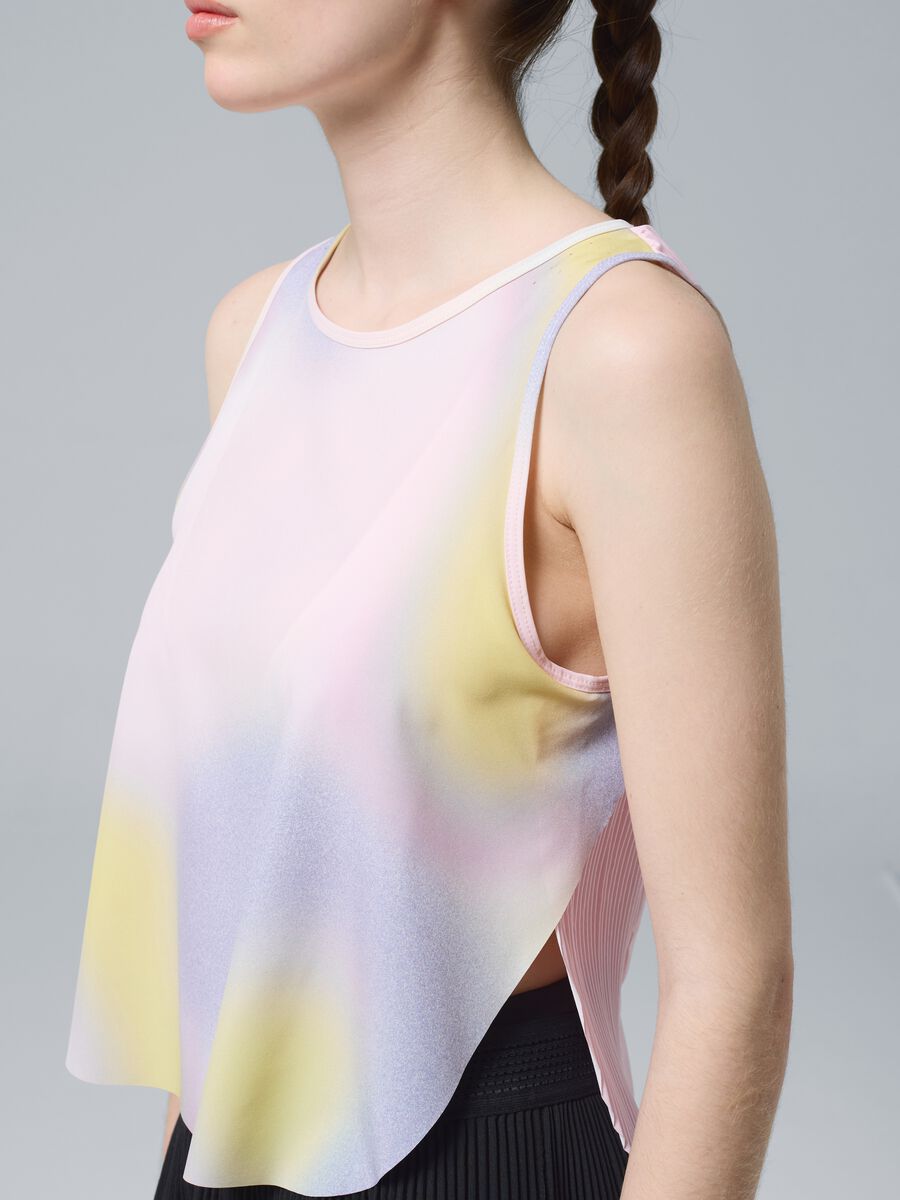 Plissiertes technisches Sporttop ALTAVIA COURT mit Tie-Dye-Effekt_3