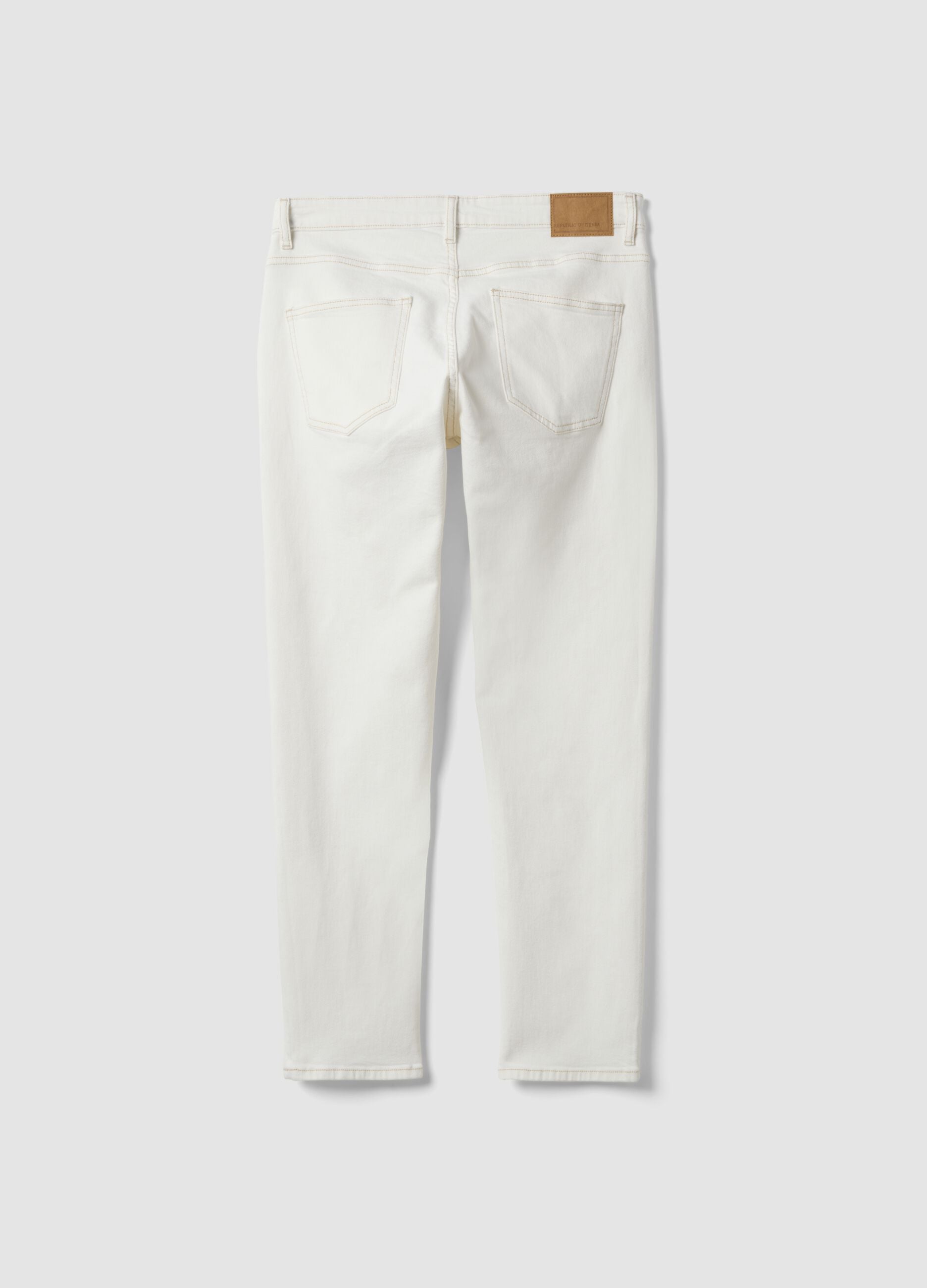 Vaqueros blancos slim fit de algod&oacute;n el&aacute;stico