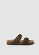 Brown double-strap sandals with buckles_0