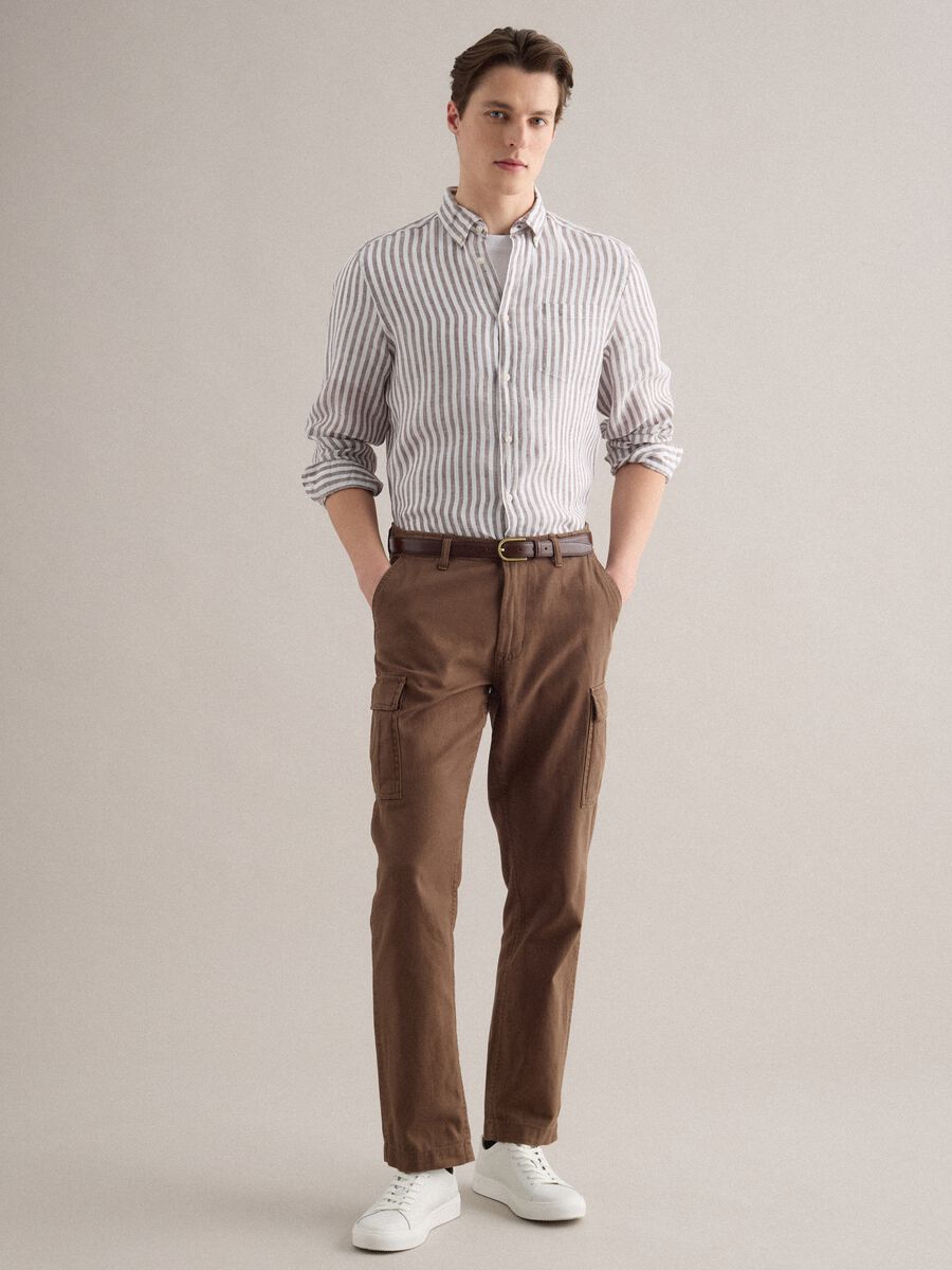 Langarmhemd aus reinem Leinen mit mehrfarbigen Streifen, regul&auml;re Passform_2