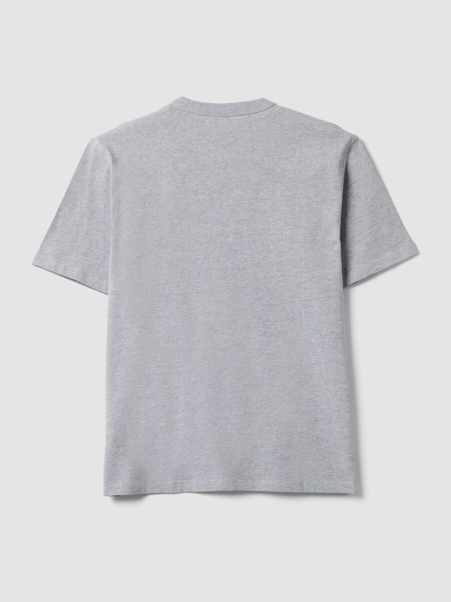 Grey pure cotton crew-neck T-shirt, relaxed fit_6