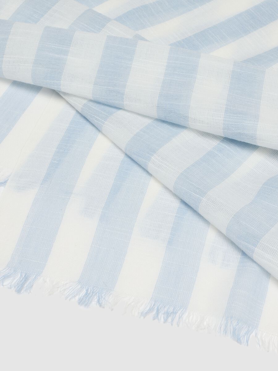 Multicoloured striped pure cotton scarf_2