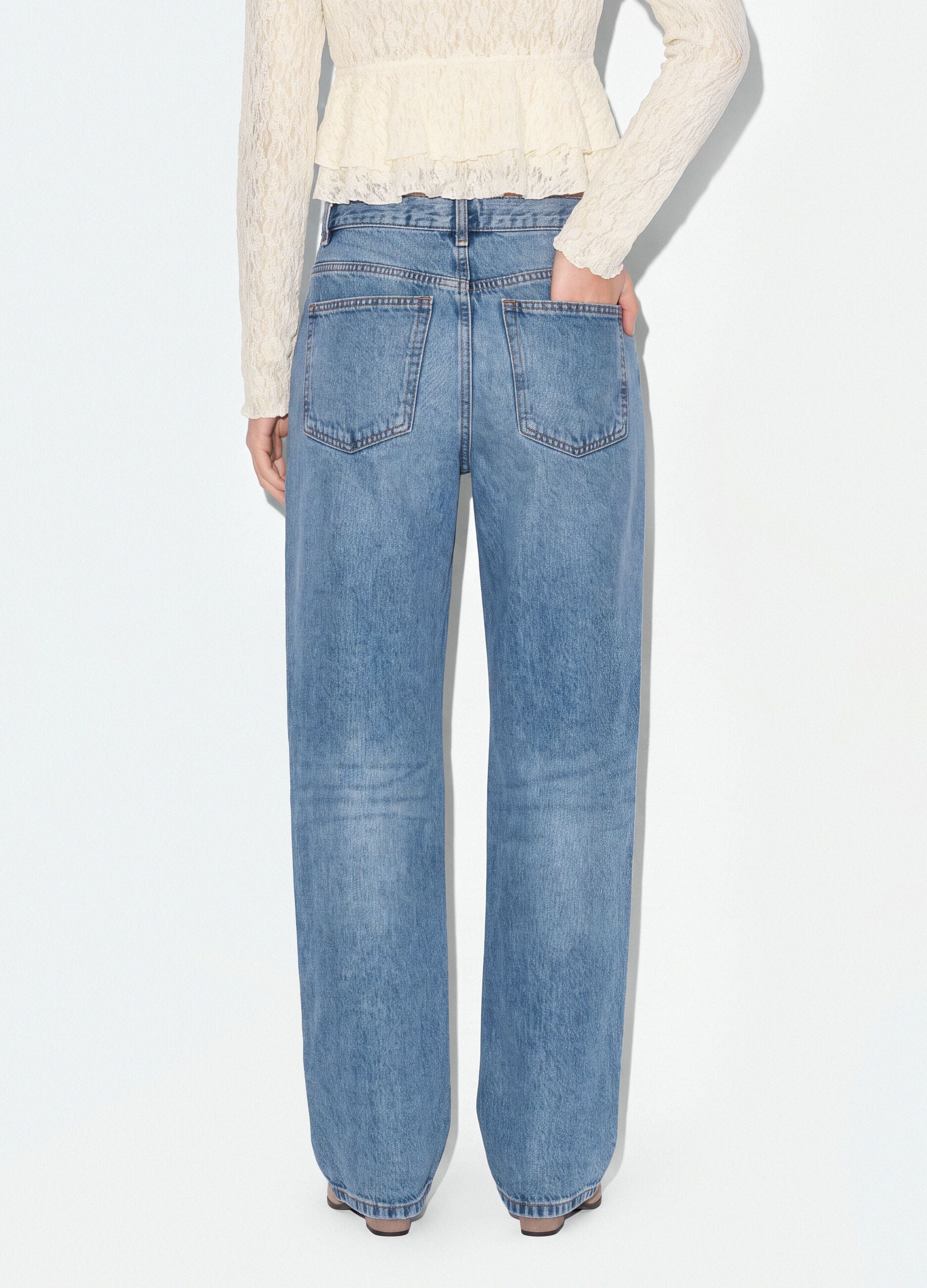 Light Blue Pure Cotton Denim Jeans &ndash; Skater Fit
