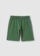 Green pure cotton regular fit shorts for boys_1