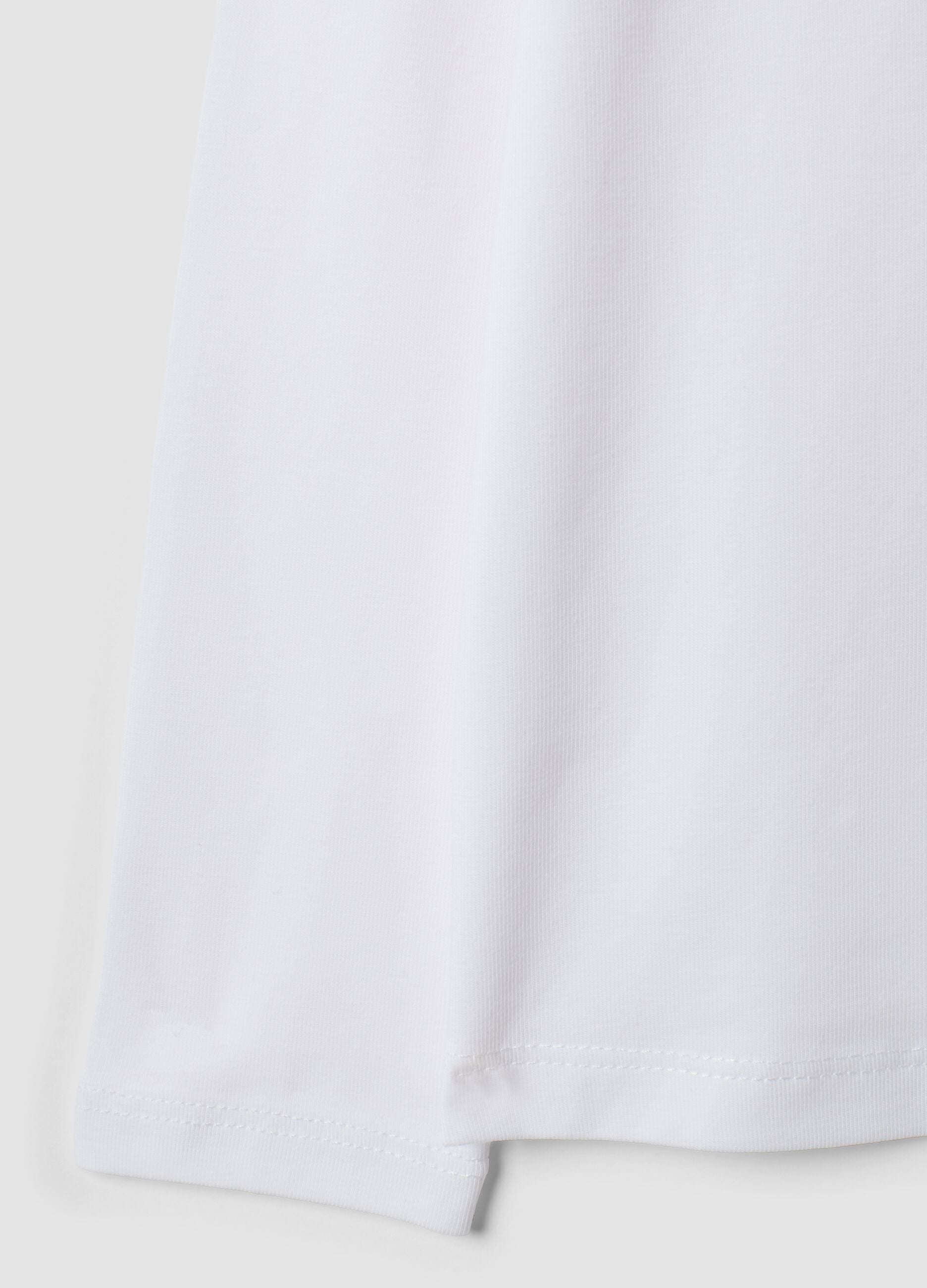 Wei&szlig;es Langarm-T-Shirt aus Stretch-Baumwolle
