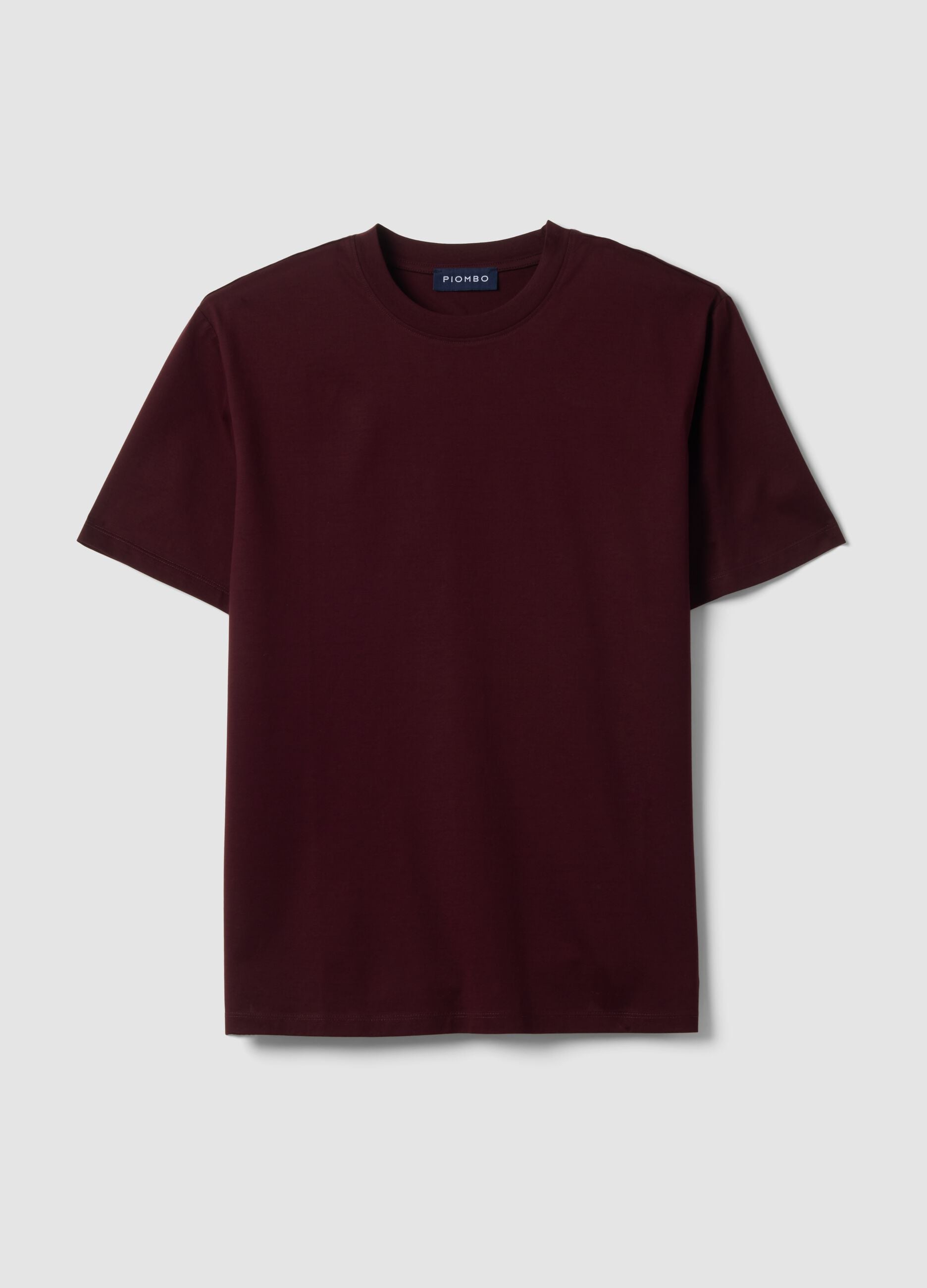 T-shirt rossa in jersey di puro cotone con girocollo relaxed fit