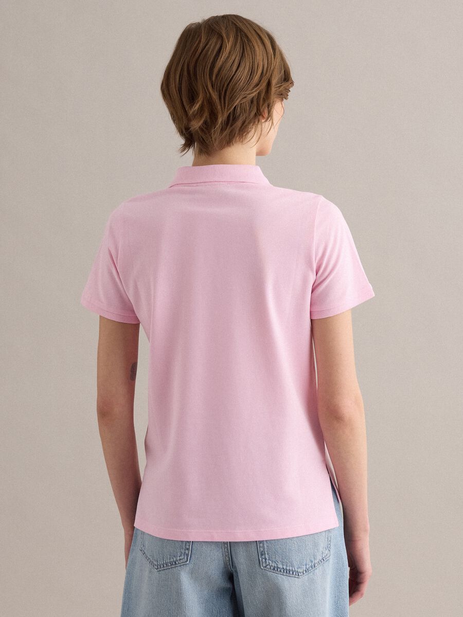 Pink organic cotton polo regular fit_3