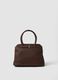Brown handbag with double handles and shoulder strap_0