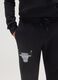 Schwarze Baumwollmisch-Hose mit Chicago Bulls Logo_3