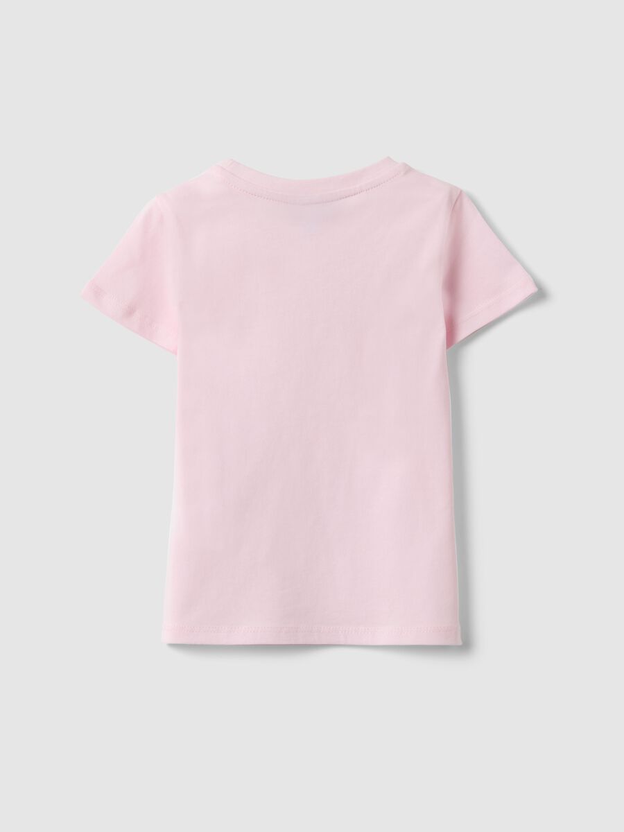 T-shirt in puro cotone rosa da bimba regular fit con farfalle_1