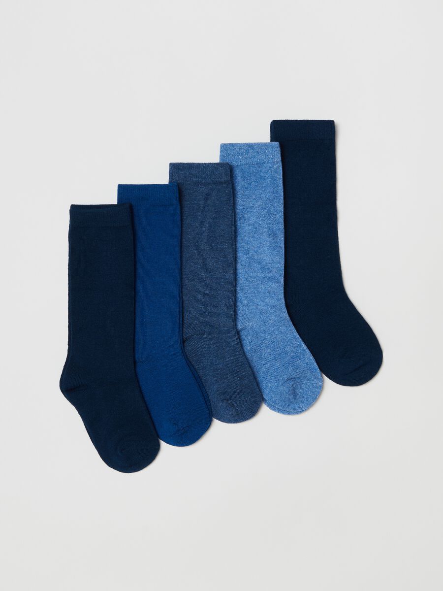 Pack de cinco pares de calcetines largos en tejido elástico_0