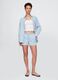Blue Striped Denim Shorts_0