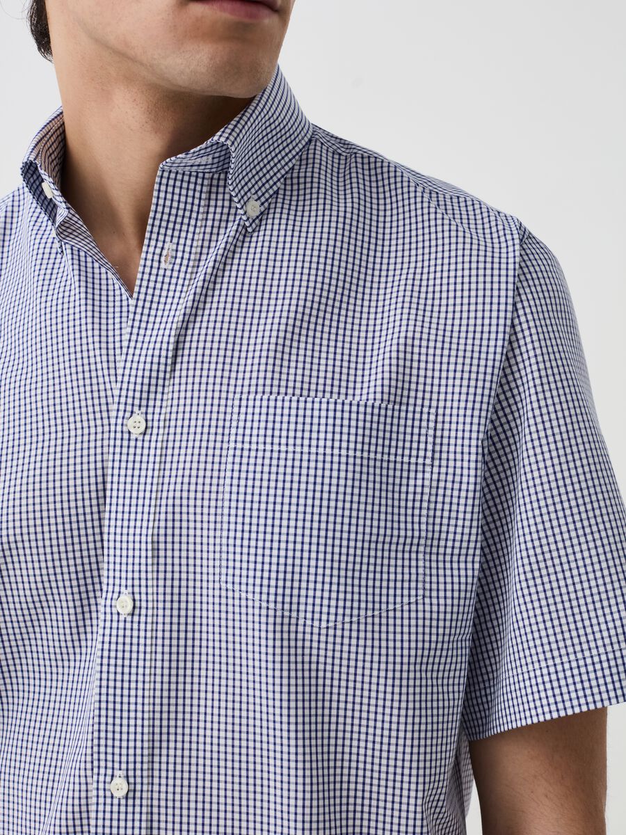 Short-sleeved shirt with check pattern_2