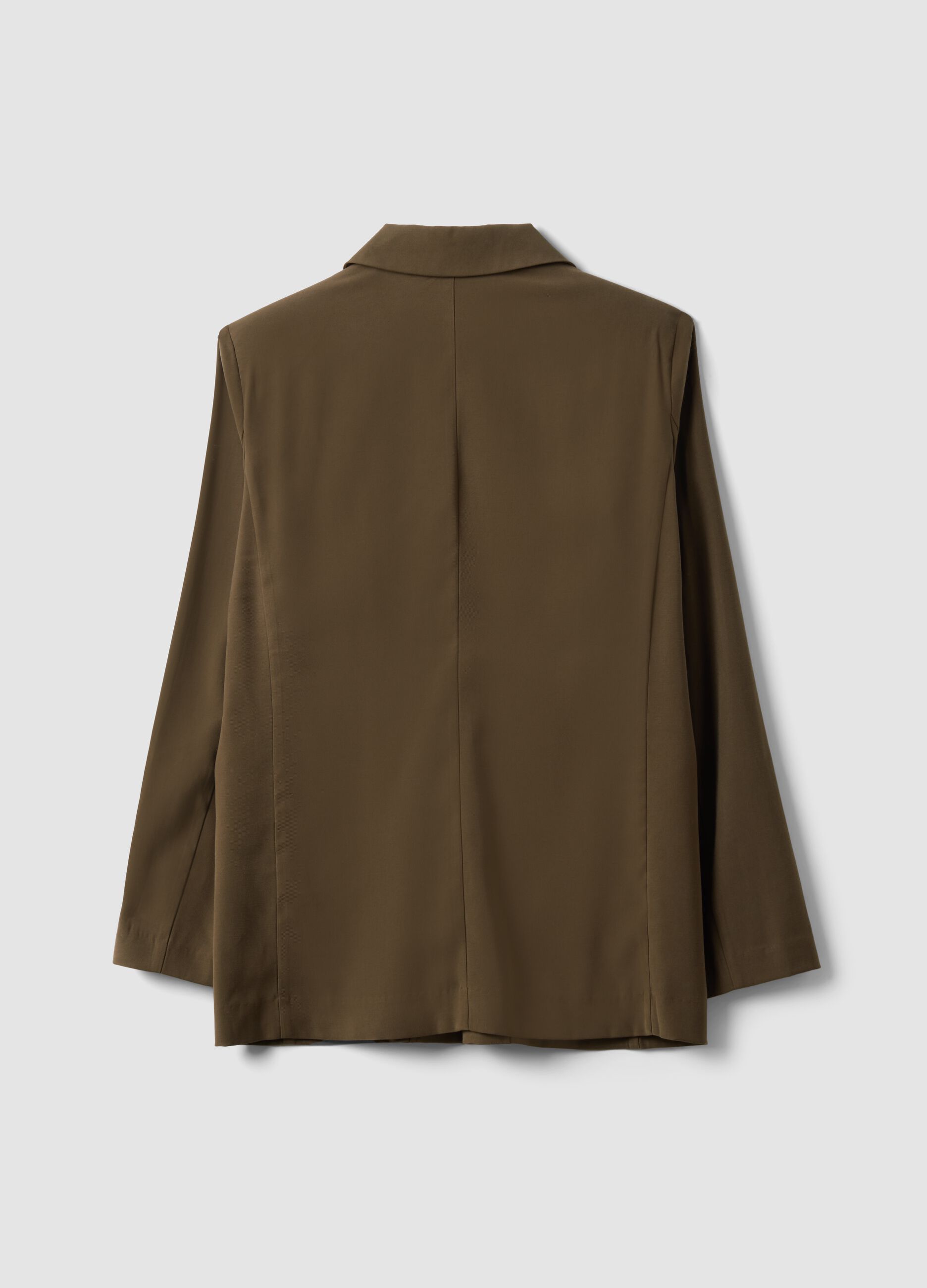 Green regular-fit viscose-blend blazer
