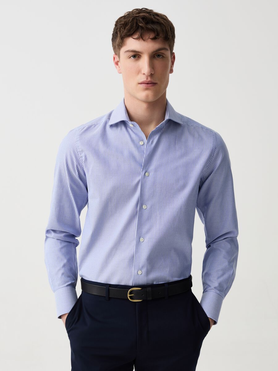The Perfect Item slim-fit tailored shirt with stripes_0