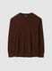 Brown crew-neck jumper in cotton and cashmere blend, regular fit_0