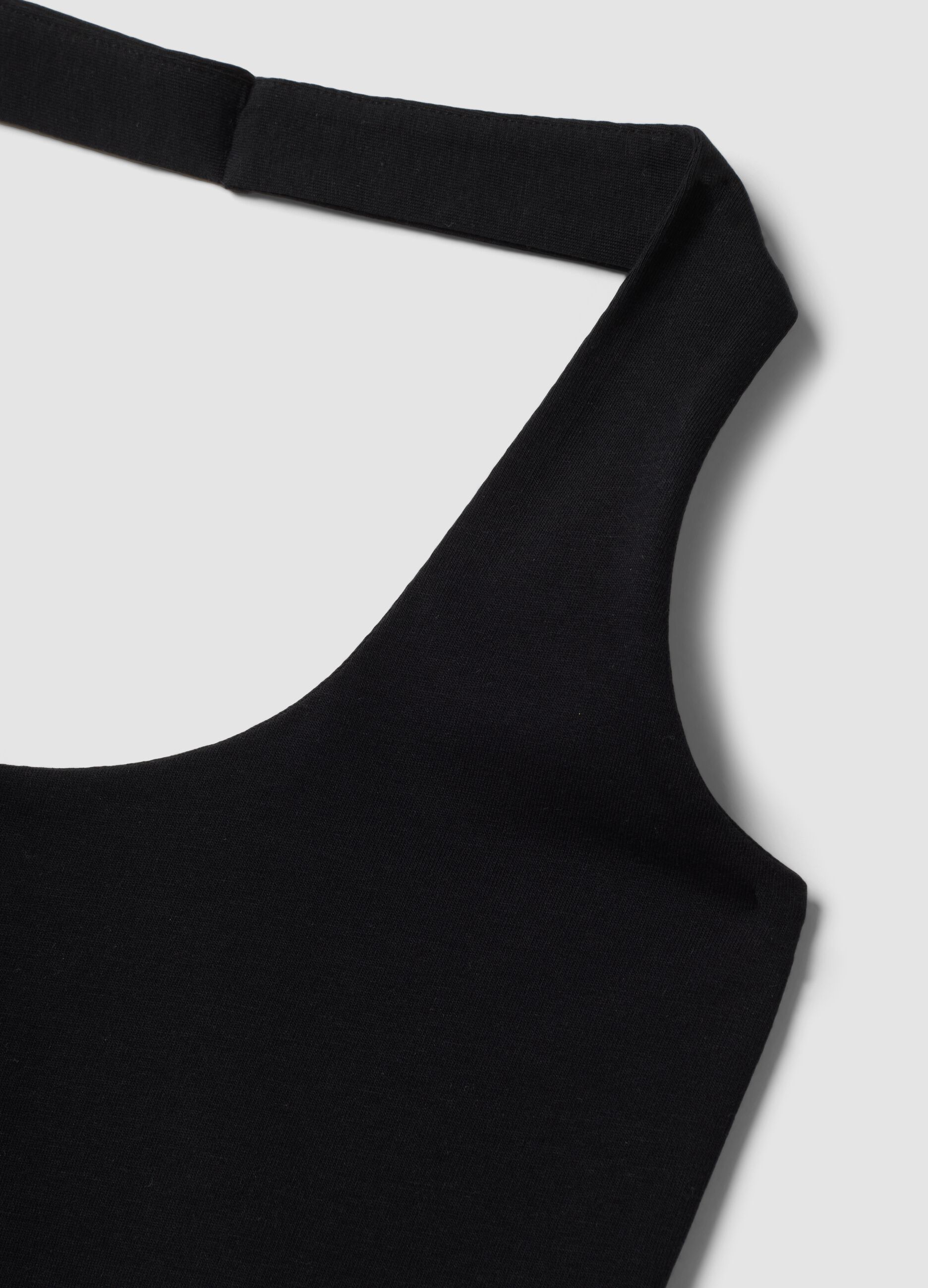 Black stretch cotton top