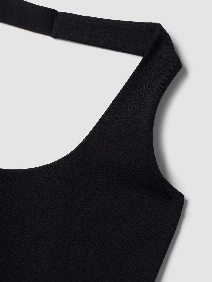Schwarzes Top aus elastischer Baumwolle_1