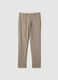 Beige Karierte Slim Fit Hose_0