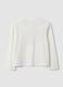 White organic cotton T-shirt with heart print for girls, regular fit_1