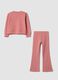 Completo jogging rosa in puro cotone con stampa volpe_1