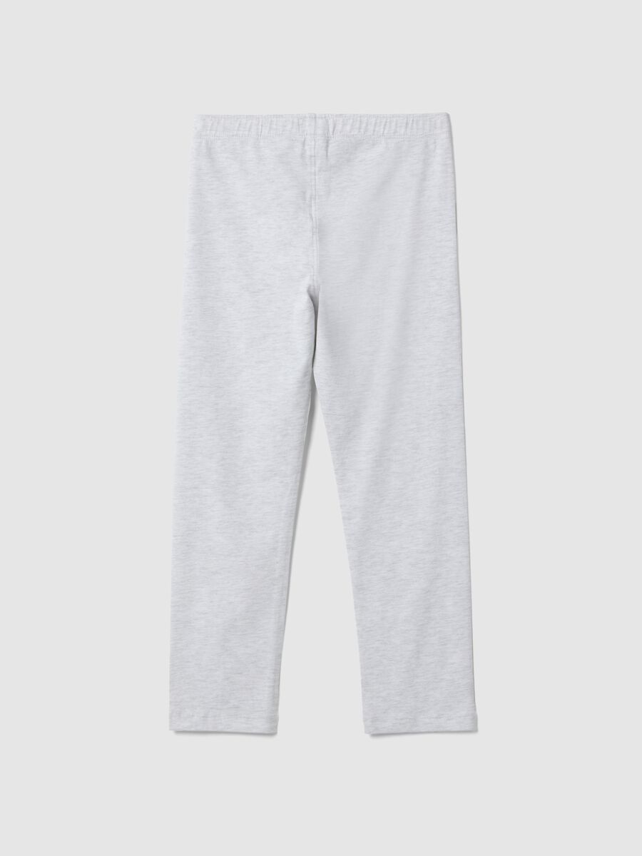 Grey cotton blend skinny leggings for girls_4