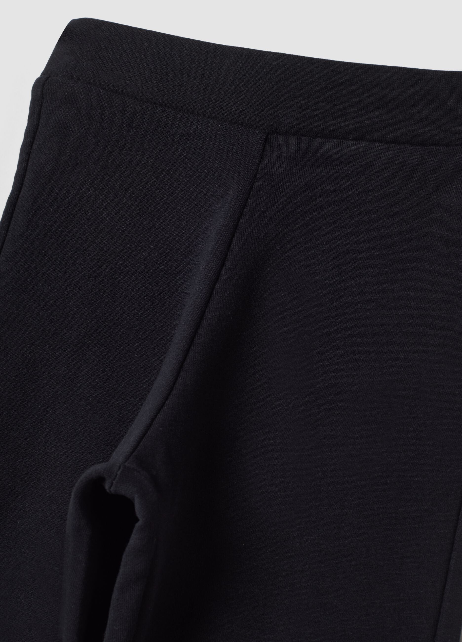 Blaue Schlagleggings aus elastischer Bio-Baumwolle