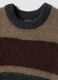 Brown striped stretch wool crew-neck jumper, regular fit_1