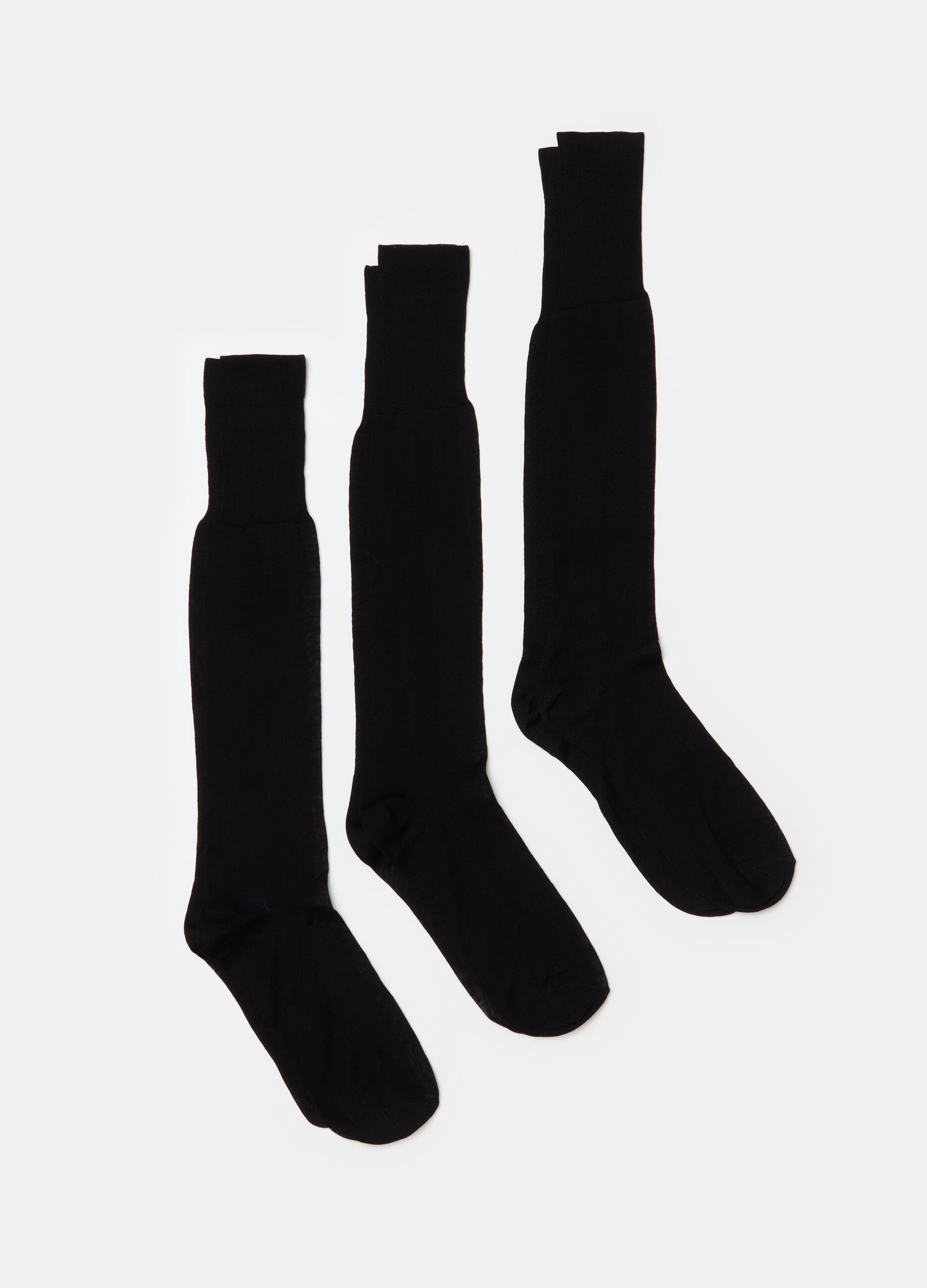 Three-pair pack long socks in cotton