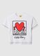T-shirt branca de algod&atilde;o puro, modelo regular com estampa Keith Haring_4