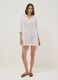 White pure organic cotton kaftan with V-neck_1