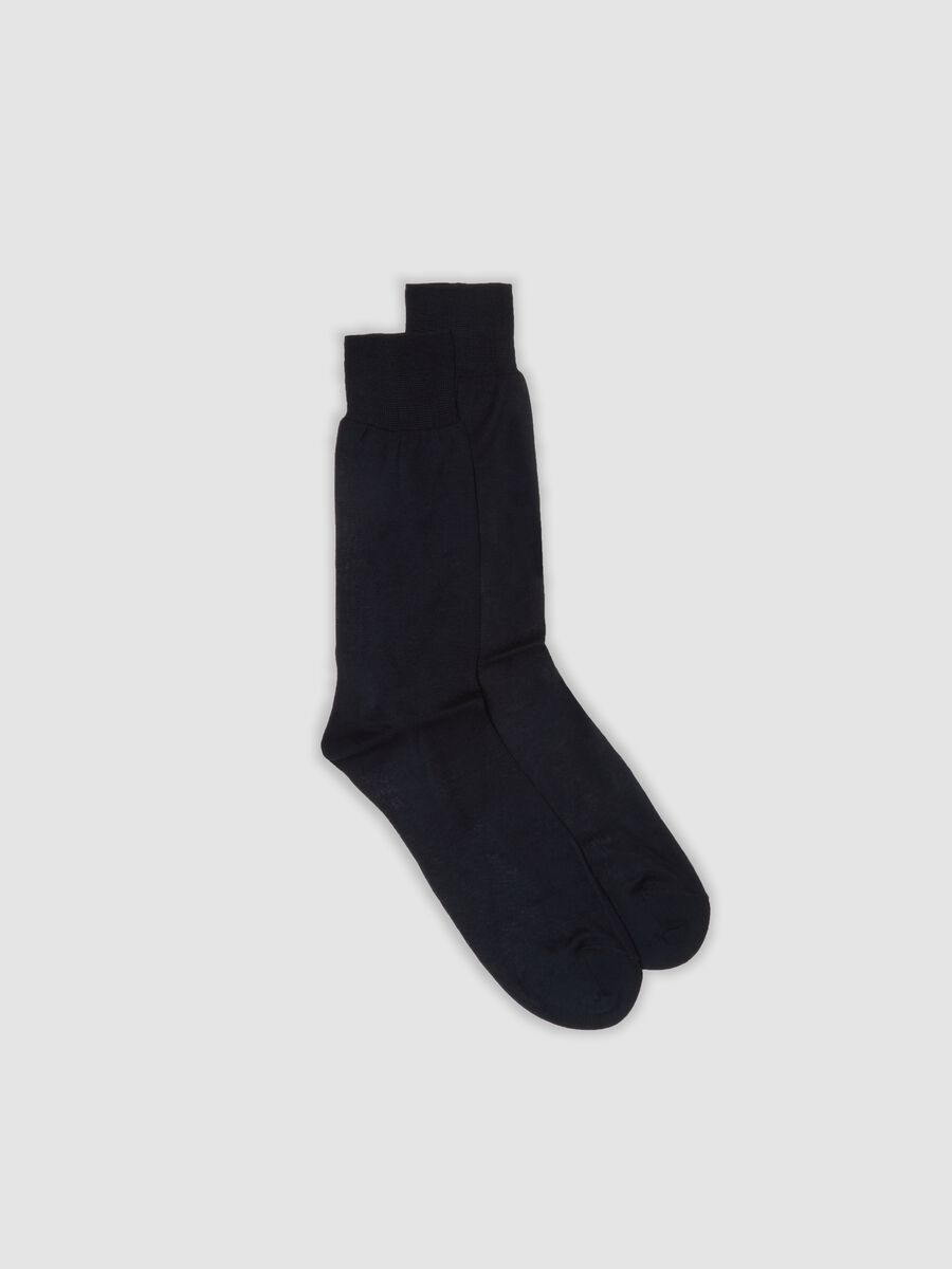 Kurze blaue Socken aus reiner Baumwolle_0