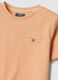Orange and beige cotton-blend set with T-shirt and shorts_2