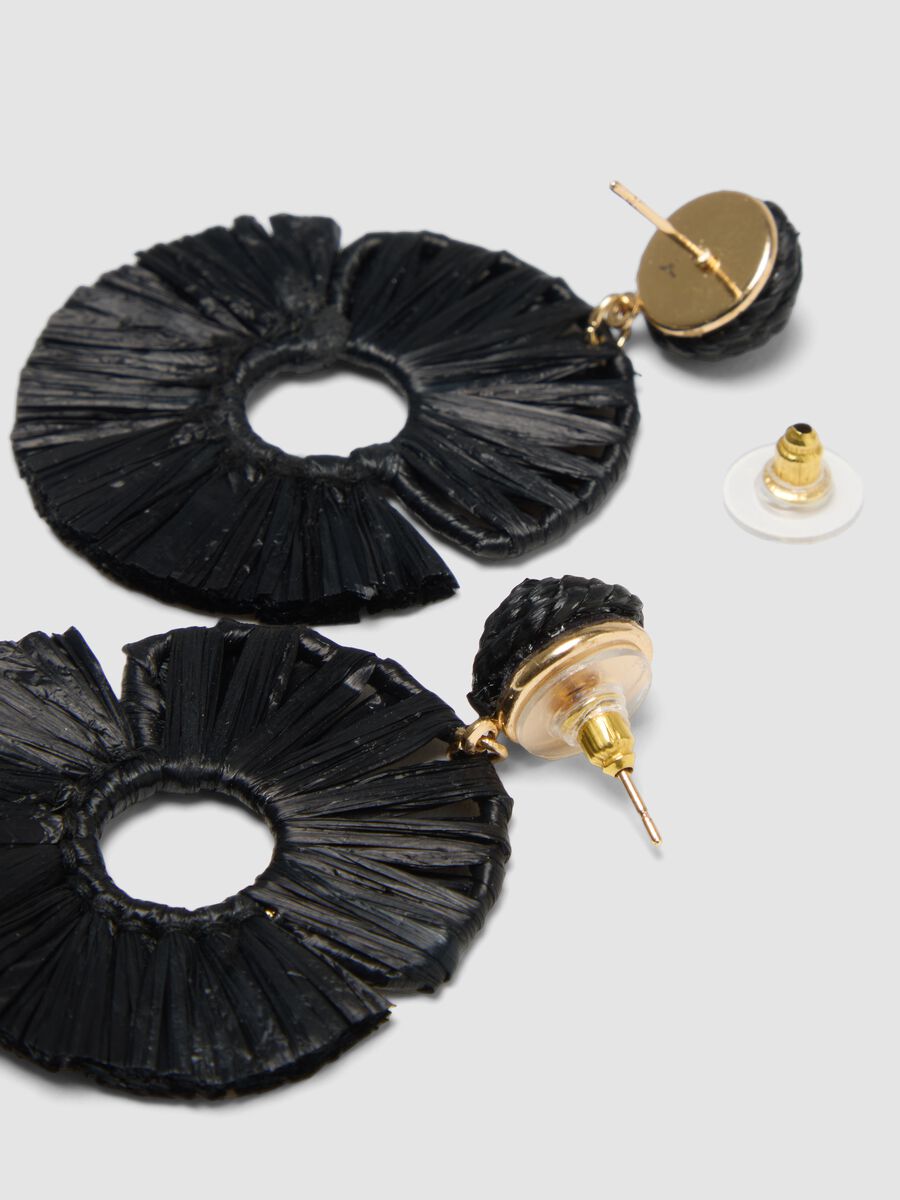 Black raffia earrings_2