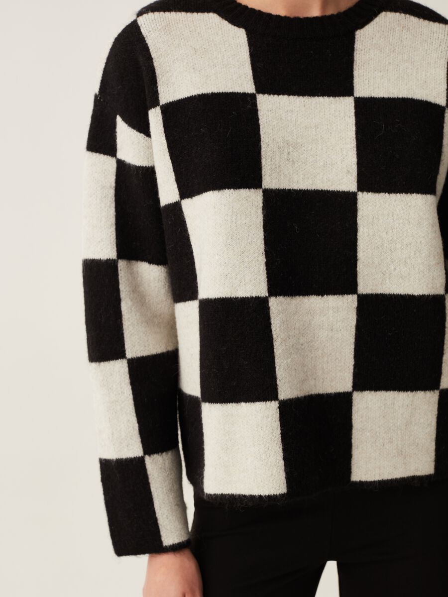 Pullover with check jacquard design_3