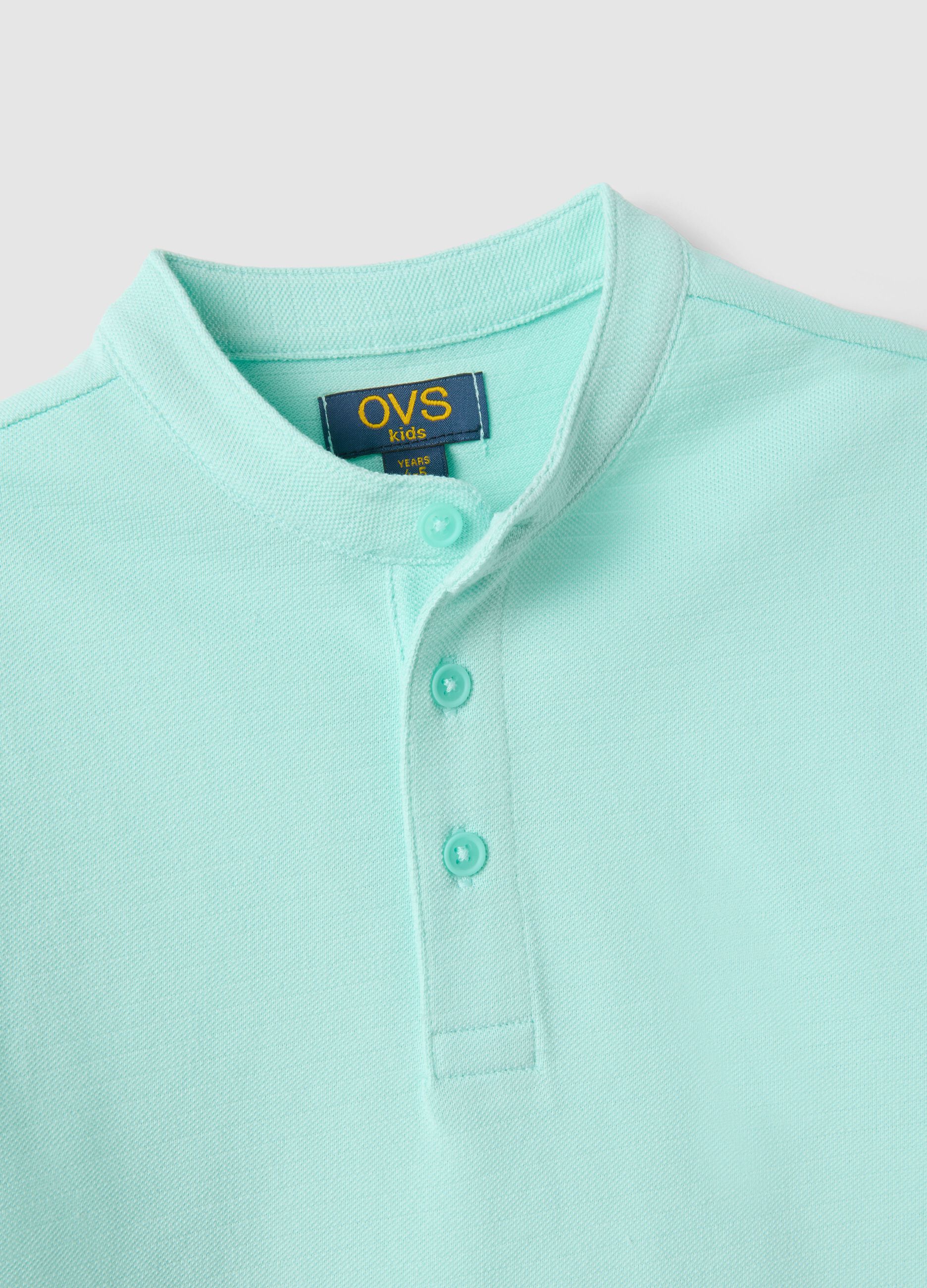 Children's regular fit green pure cotton polo