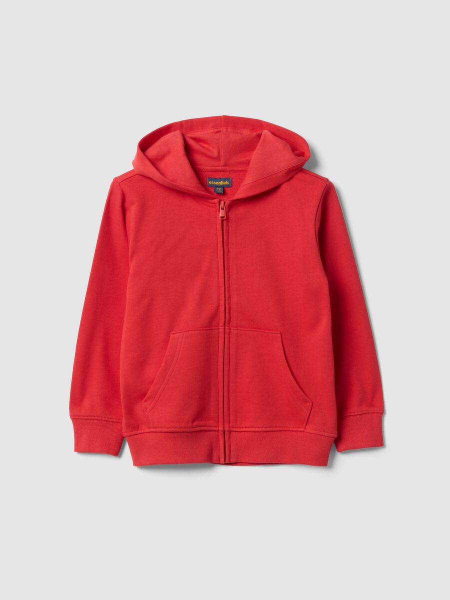 Red pure organic cotton hooded sweatshirt for boys, regular fit_0