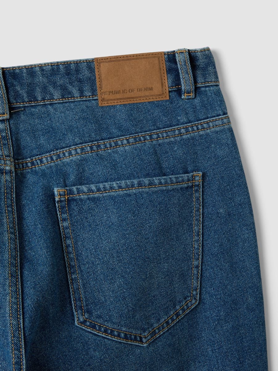 Blue denim jeans in cotton and viscose blend, regular fit_5