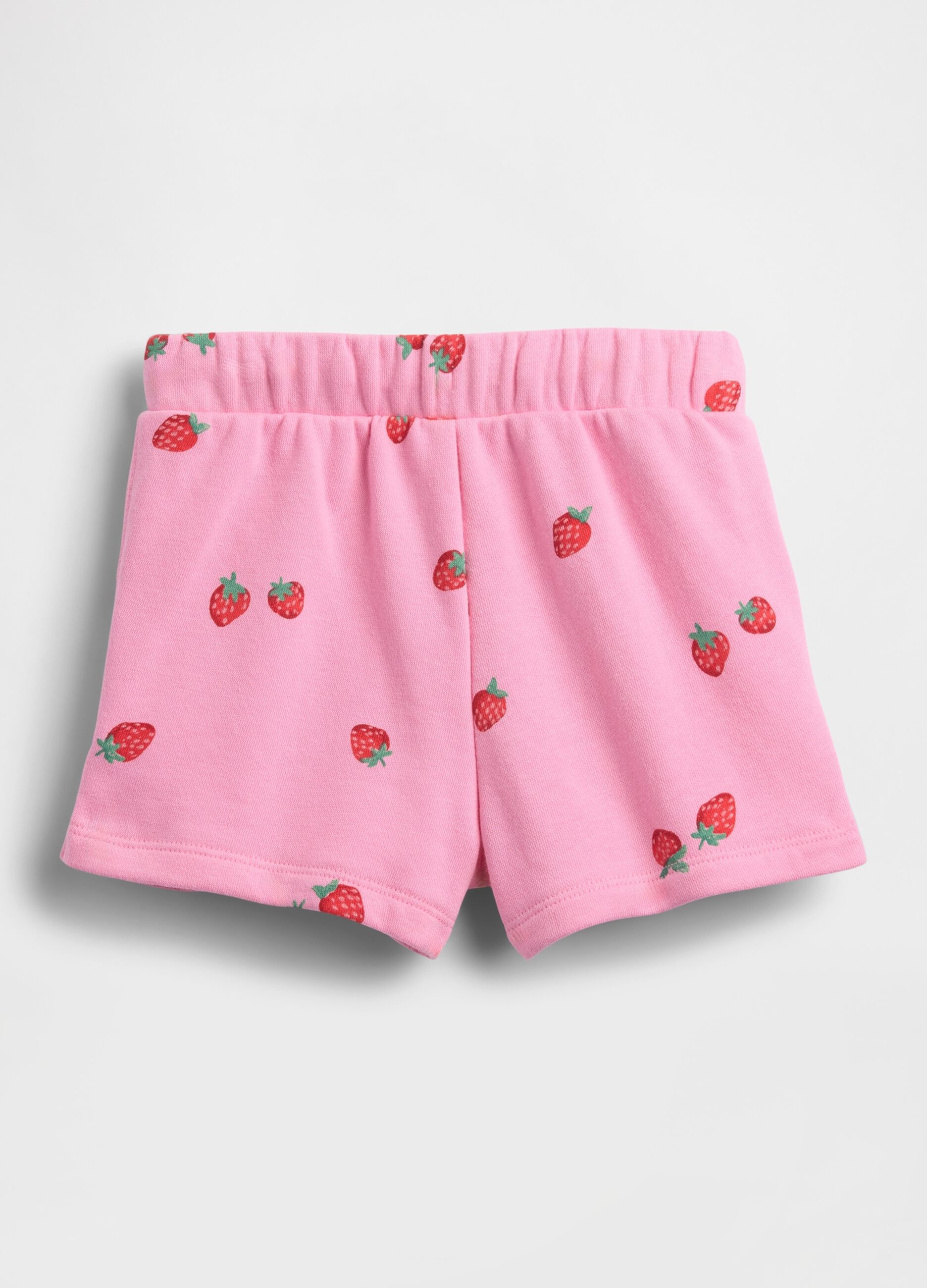 Cotton-blend shorts with strawberry print