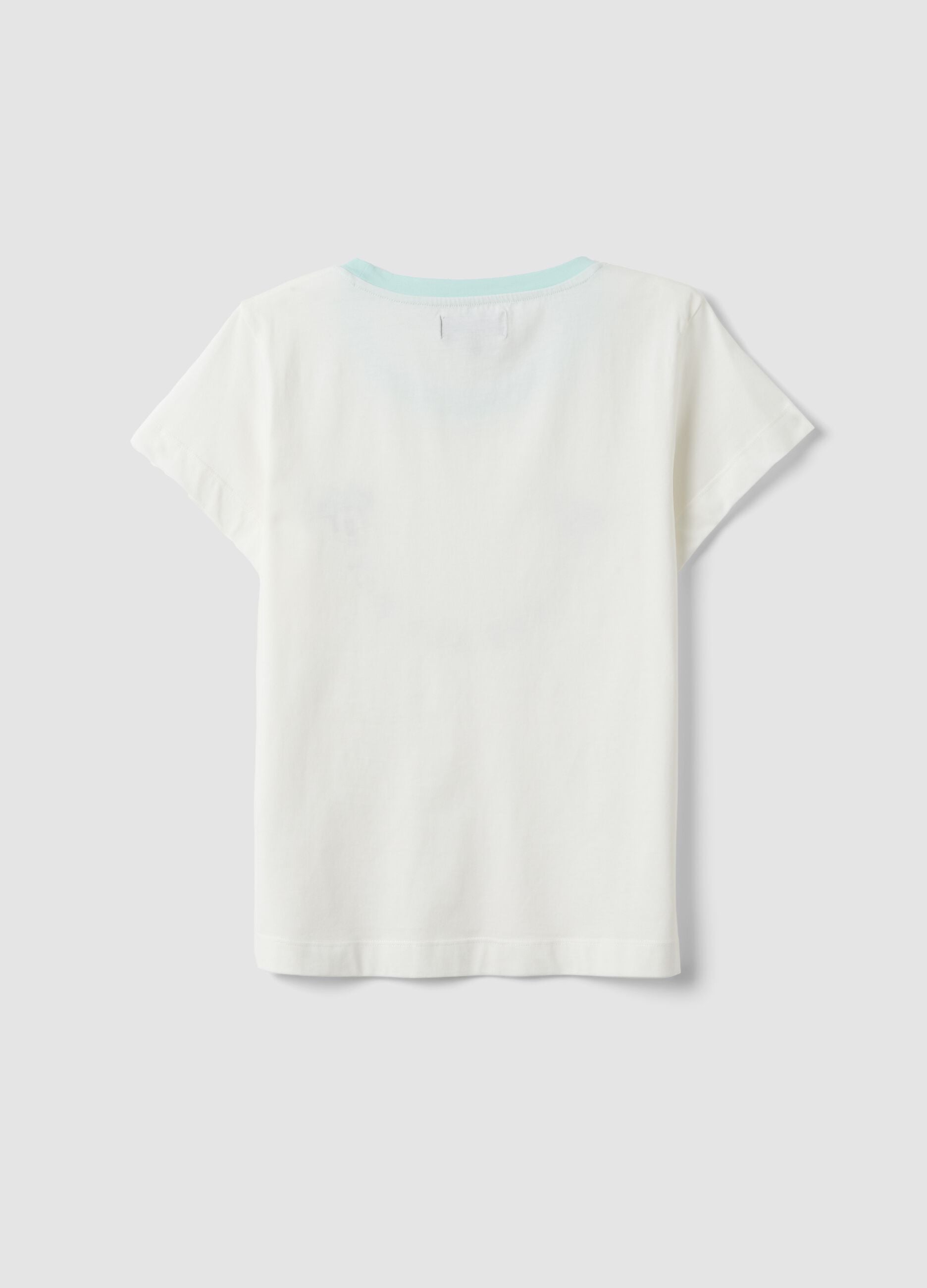 White organic cotton Mickey Mouse print pyjama T-shirt