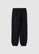 Pantalon jogger noir en m&eacute;lange coton bio et viscose pour fille_4