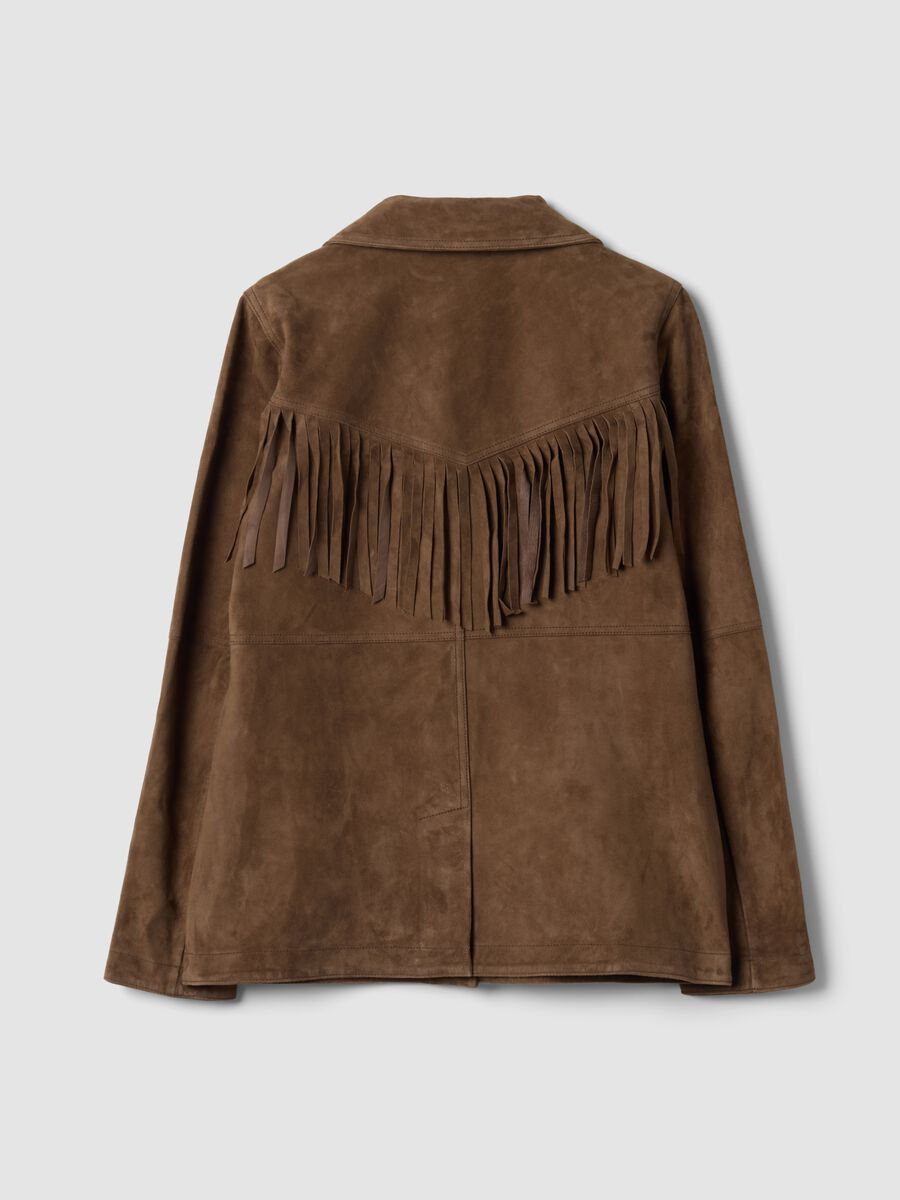 Brown fringed genuine leather jacket &ndash; regular fit_2