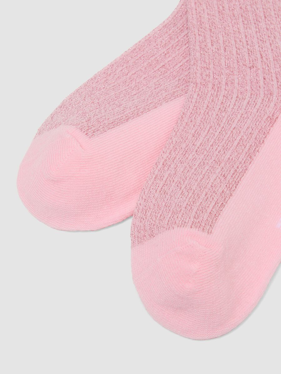 3er-Pack mehrfarbige glitzernde Kurzsocken aus elastischer Bio-Baumwolle in Rippstrick_2