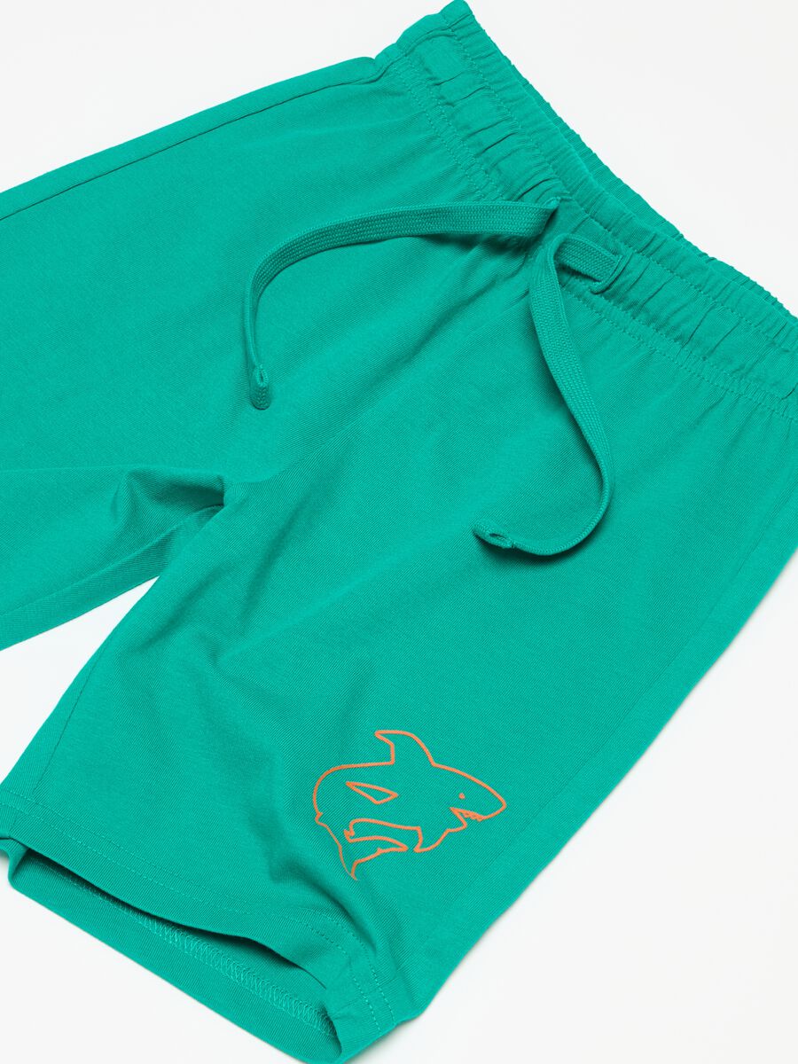 Cotton Bermuda shorts with drawstring and print_2