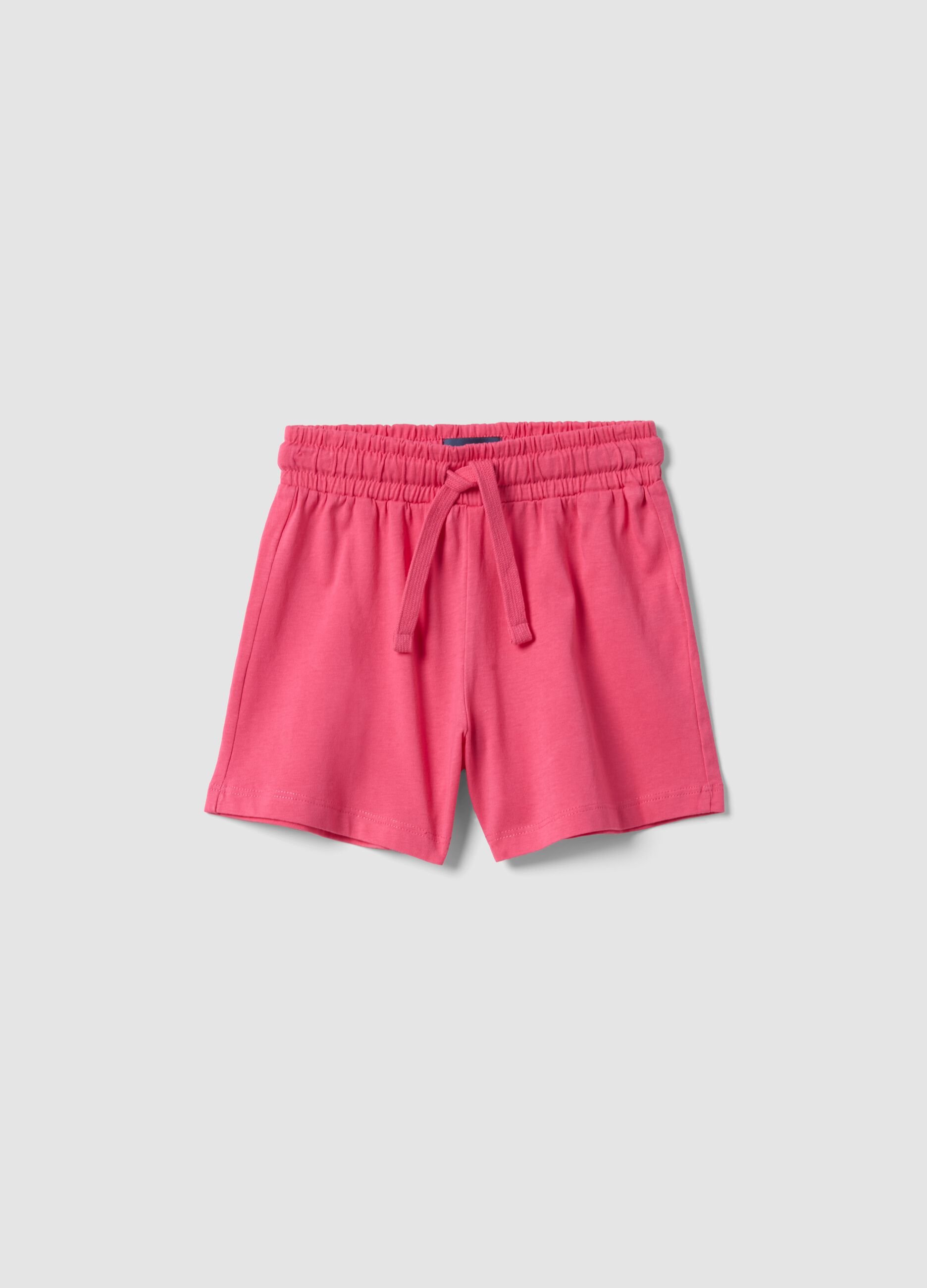 Girls&rsquo; pink pure cotton regular-fit shorts